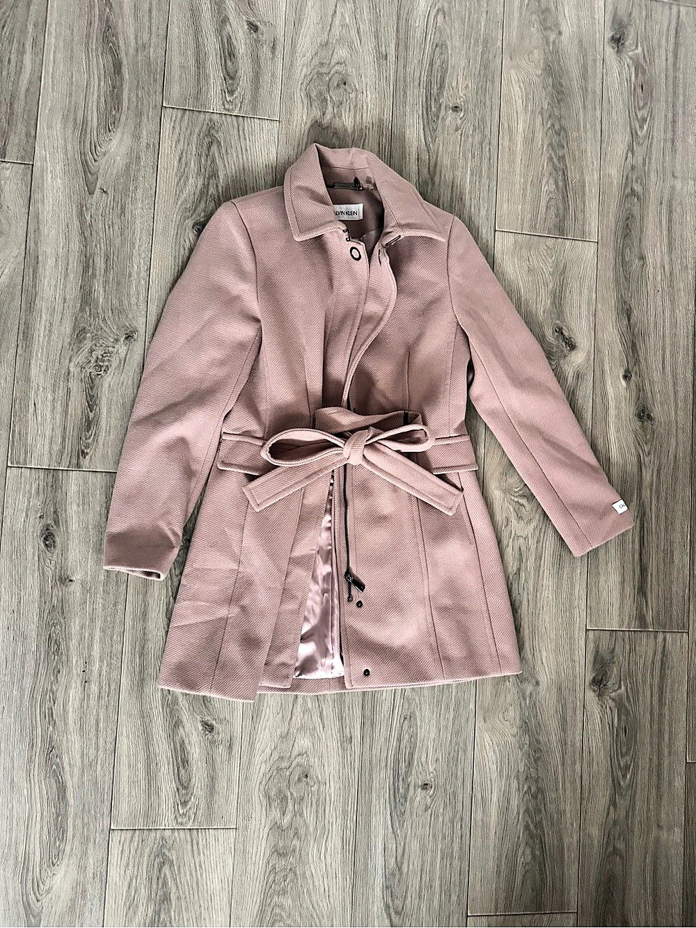 Calvin Klein Pink Belted Trench Coat Like New
